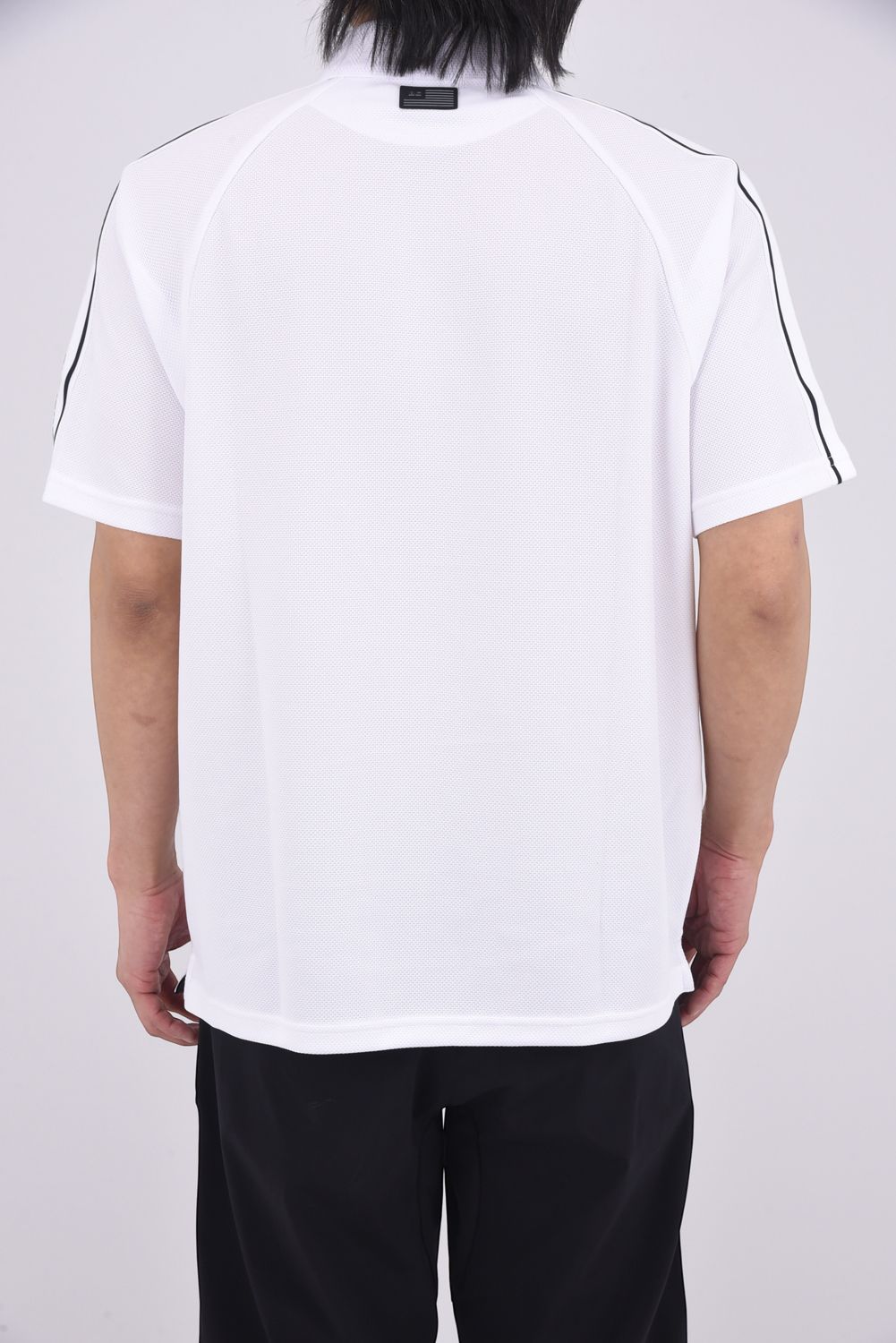 【26SS】 MEN'S LINE POLO RF / カノコ生地 ラインロゴテープ リラックスフィット ポロシャツ (ホワイト)