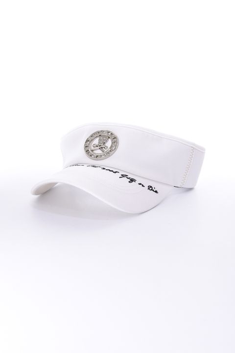 【26AW】 CHROME SKULL VISOR / サークルスカルバッジ リネンライク サンバイザー (ホワイト)