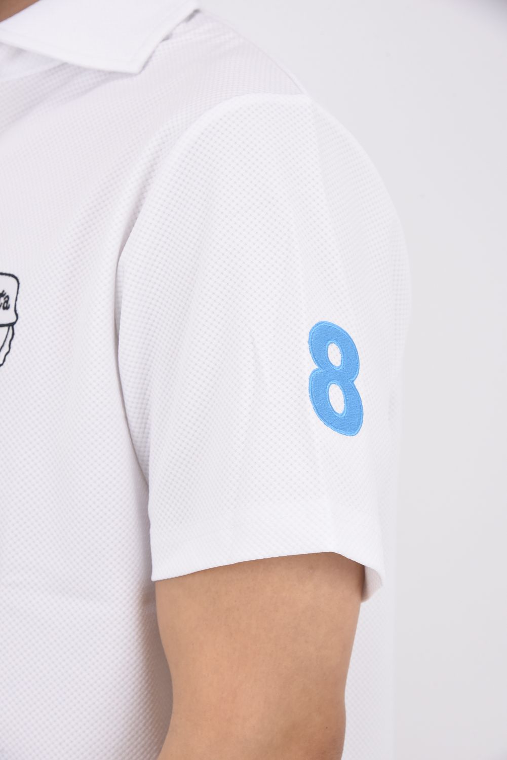 【26SS】 BLISTER KNIT JACQUARD POLO SHIRT / ブリスターニット ジェントル刺繍ワッペン ポロシャツ (ホワイト)