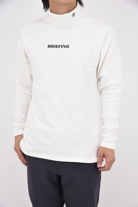 【25AW】 MEN’S WARM LS HIGHNECK / 裏起毛 ブランドロゴ モックネックTシャツ (ホワイト)
