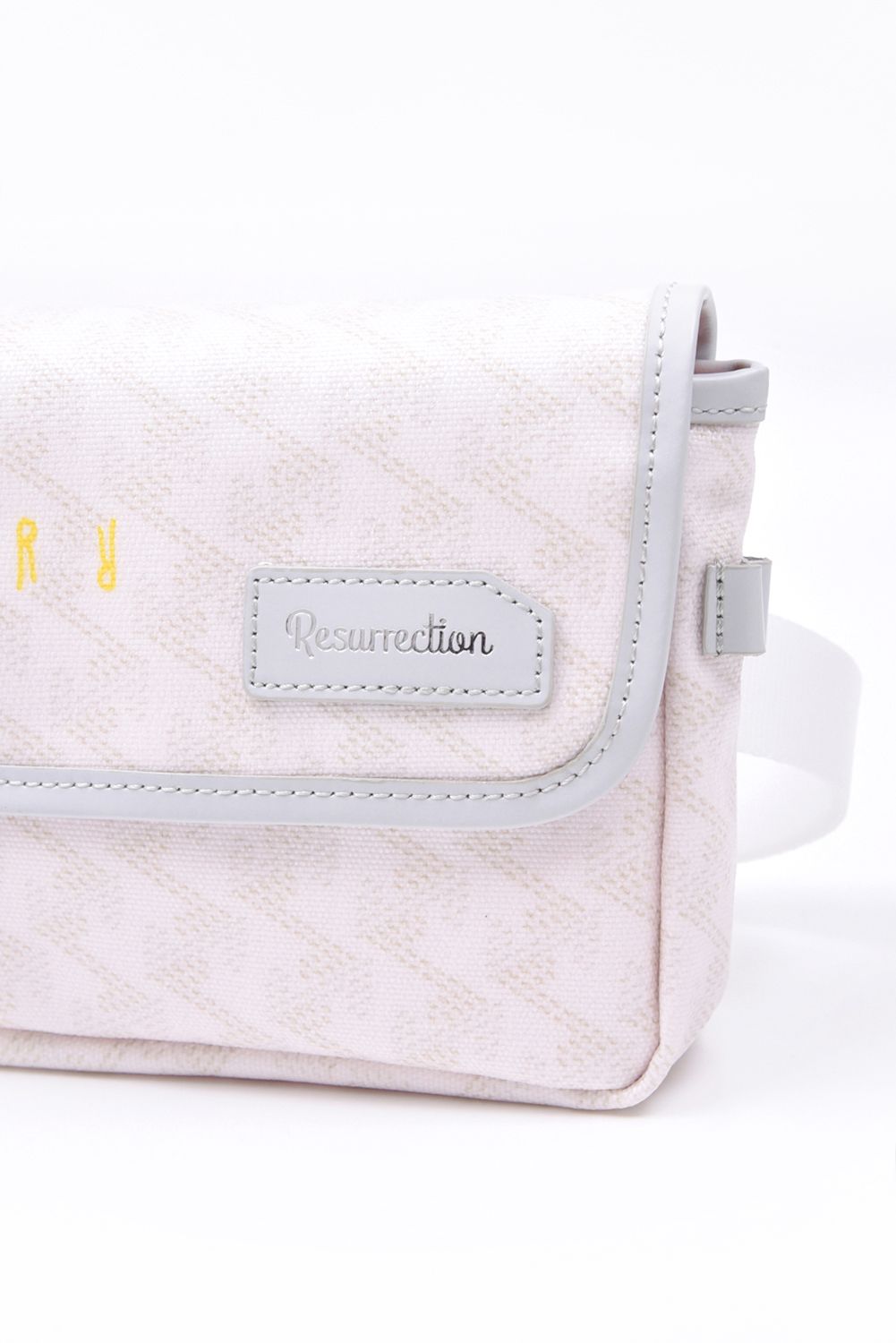 Aix （アイクス）  / ブランド オリジナルテキスタイル ウエストポーチ (モノホワイト)