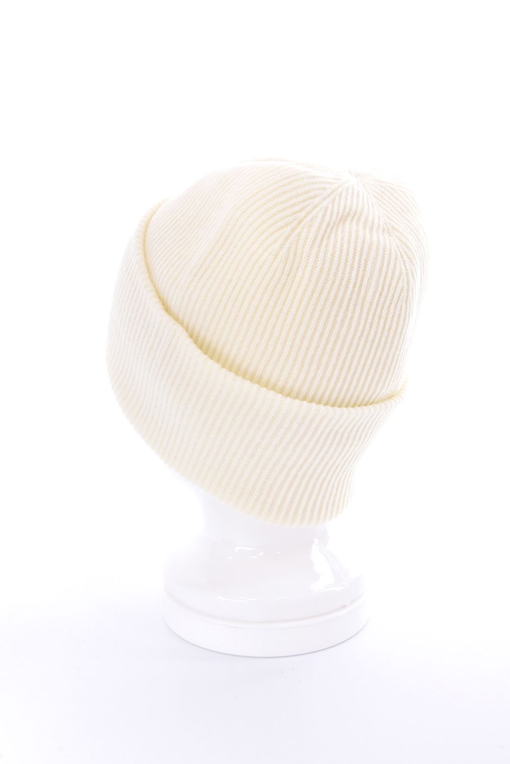 EVER WHOLE GARMENT MERINO BEANIE / ブランクスカルワッペン カラビナ付き ワッチキャップ (アイボリー)