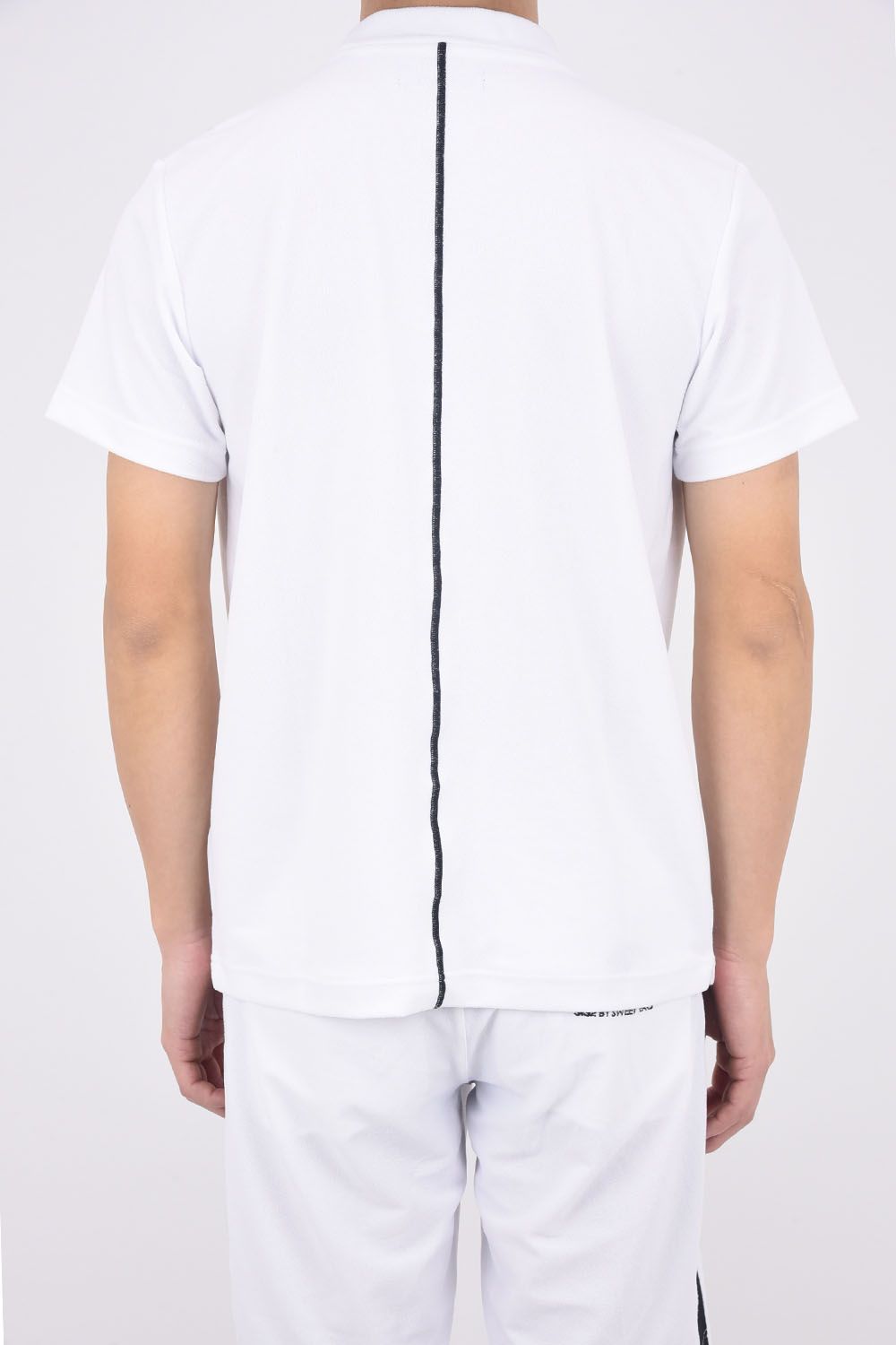 【ABSOLUTE】 CARVICO PANTELLERIA MOCK / ロゴ カルビコ ストレッチ 半袖 モックネック Tシャツ (ホワイト)