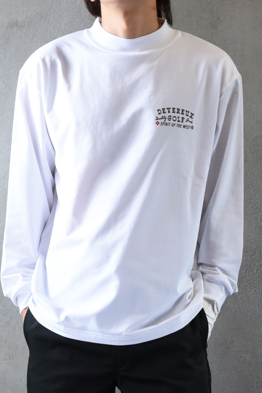 【26AW】 DVG spirit of the West MOCK TEE / バックプリント 長袖モックネックTシャツ (ホワイト)