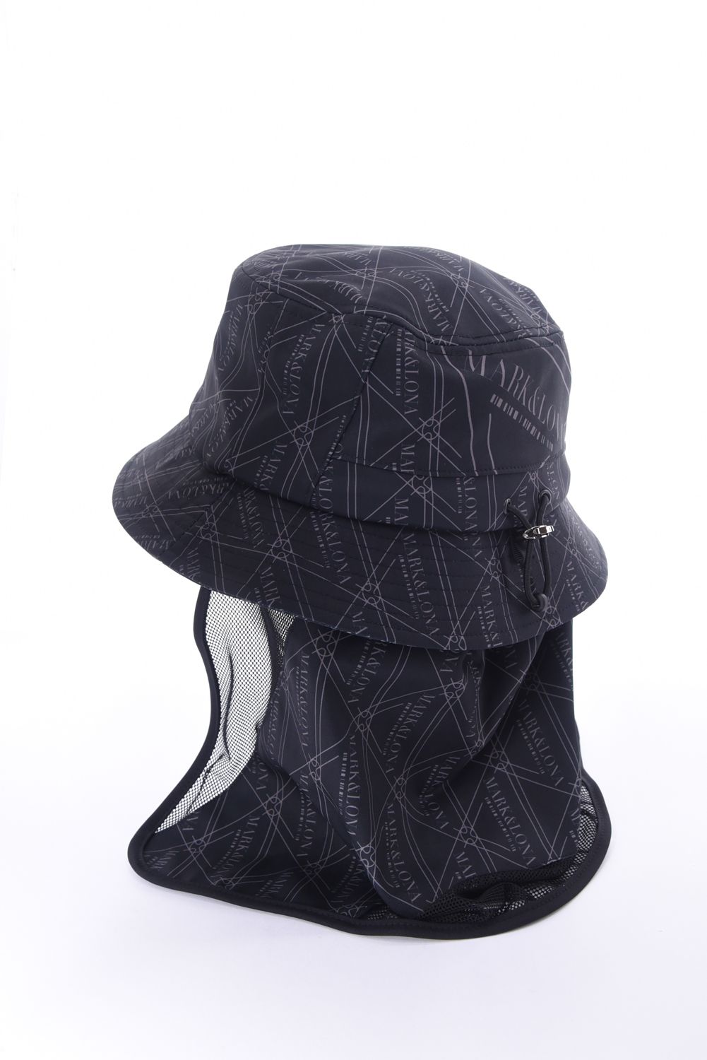 【26SS】【CODE COLLECTION】 TGHT / ジオメトリックパターン サンシールド付き バケットハット (ブラック)