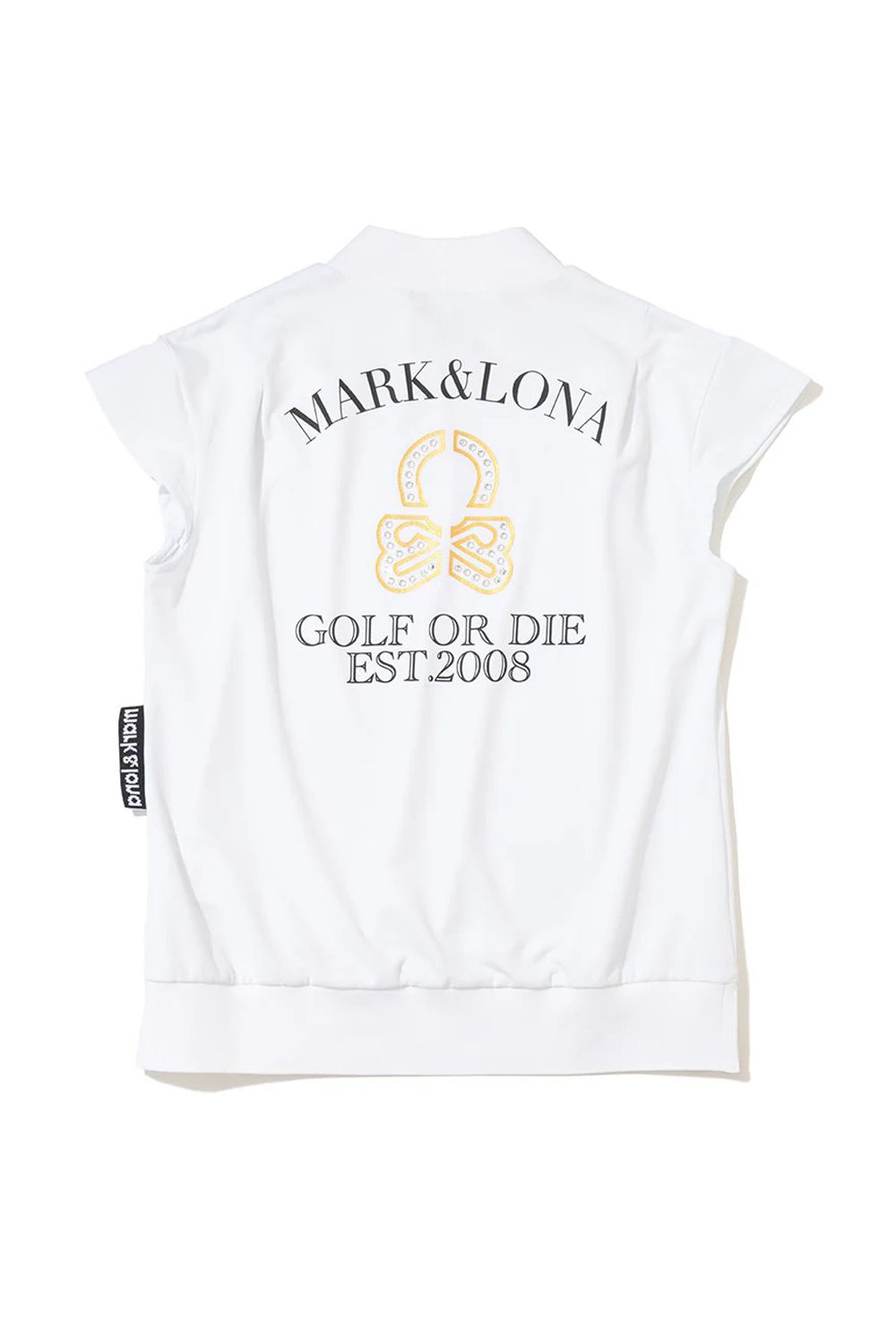 【26SS】【レディース】 GEMMA CRYSTAL MOCK / スワロフスキー キャップスリーブ モックネックTシャツ (ホワイト)