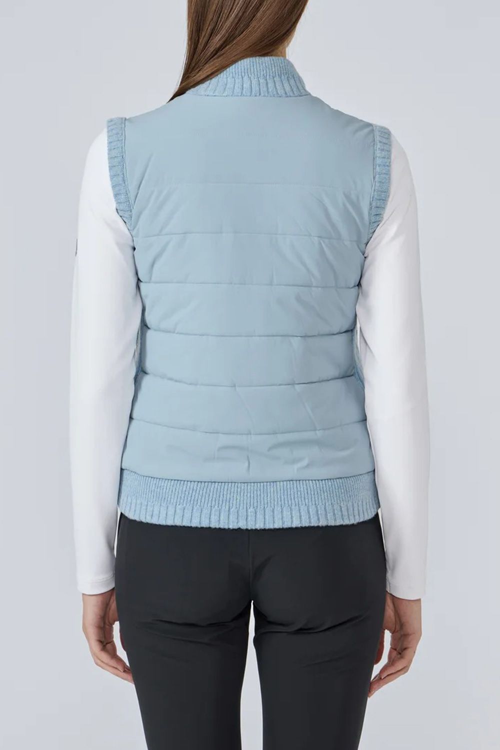 【25AW】【レディース】 防風ニットハイブリッド フルジップ中わたベスト (ブルー)