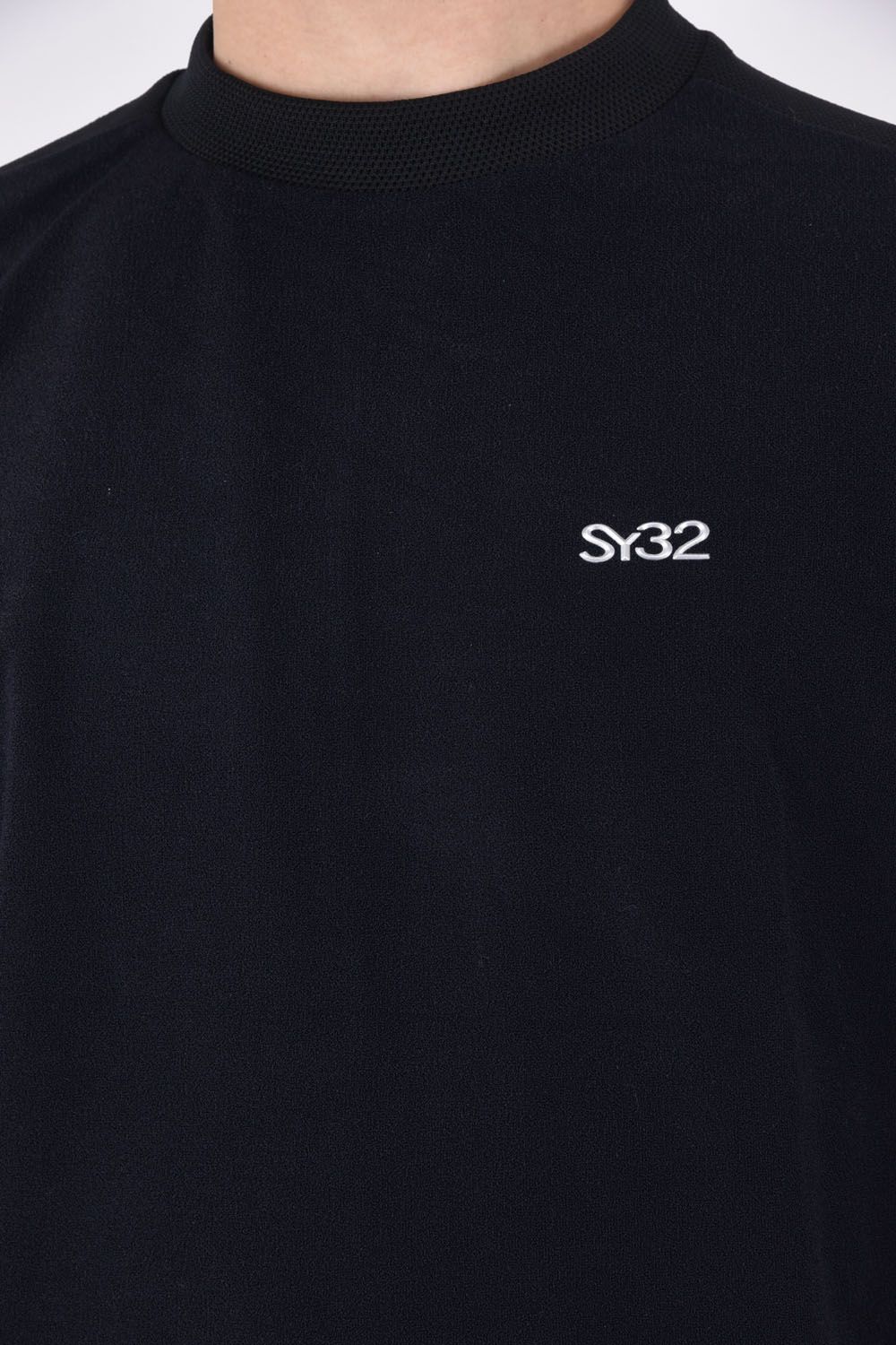 【ABSOLUTE】 CARVICO PANTELLERIA CREW / ロゴ カルビコ ストレッチ ロングスリーブ モックネック Tシャツブラック