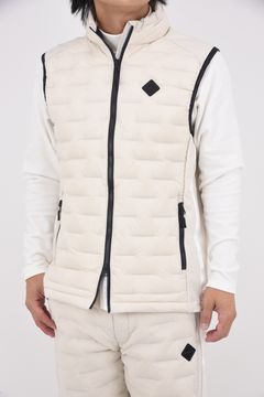 【25AW】 MEN'S HYBRID DOWN VEST / ストレッチタフタ ダイヤモンドロゴ ハイブリッドダウンベスト (ベージュ)