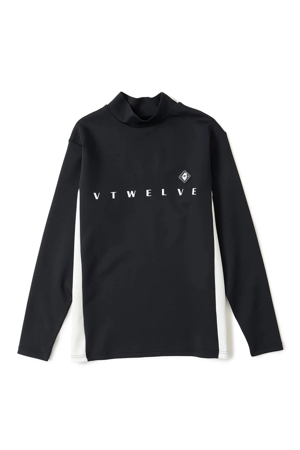 【26AW】 OHSL MOCK / モノトーン バイカラー ロングスリーブ モックネックTシャツ (ブラック)