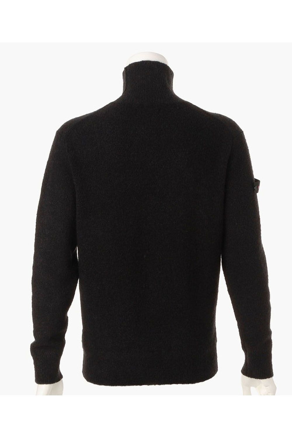 MEN'S BOUCLE TURTLE NECK KNIT / ブークレ糸 タートルネックニット (ブラック)