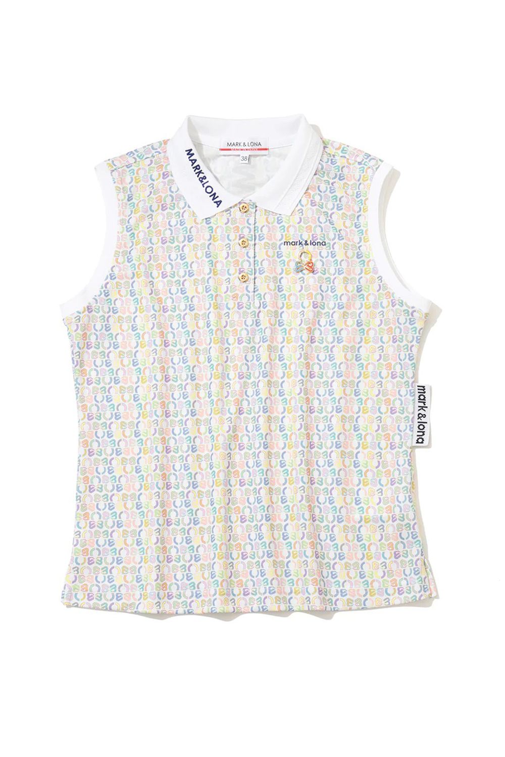 【26SS】【レディース】 RITMO MONOGRAM SLEEVELESS POLO / グラフィックロゴ総柄 ジャパンメイド ノースリーブポロシャツ (マルチ)