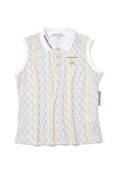 【26SS】【レディース】 RITMO MONOGRAM SLEEVELESS POLO / グラフィックロゴ総柄 ジャパンメイド ノースリーブポロシャツ (マルチ)