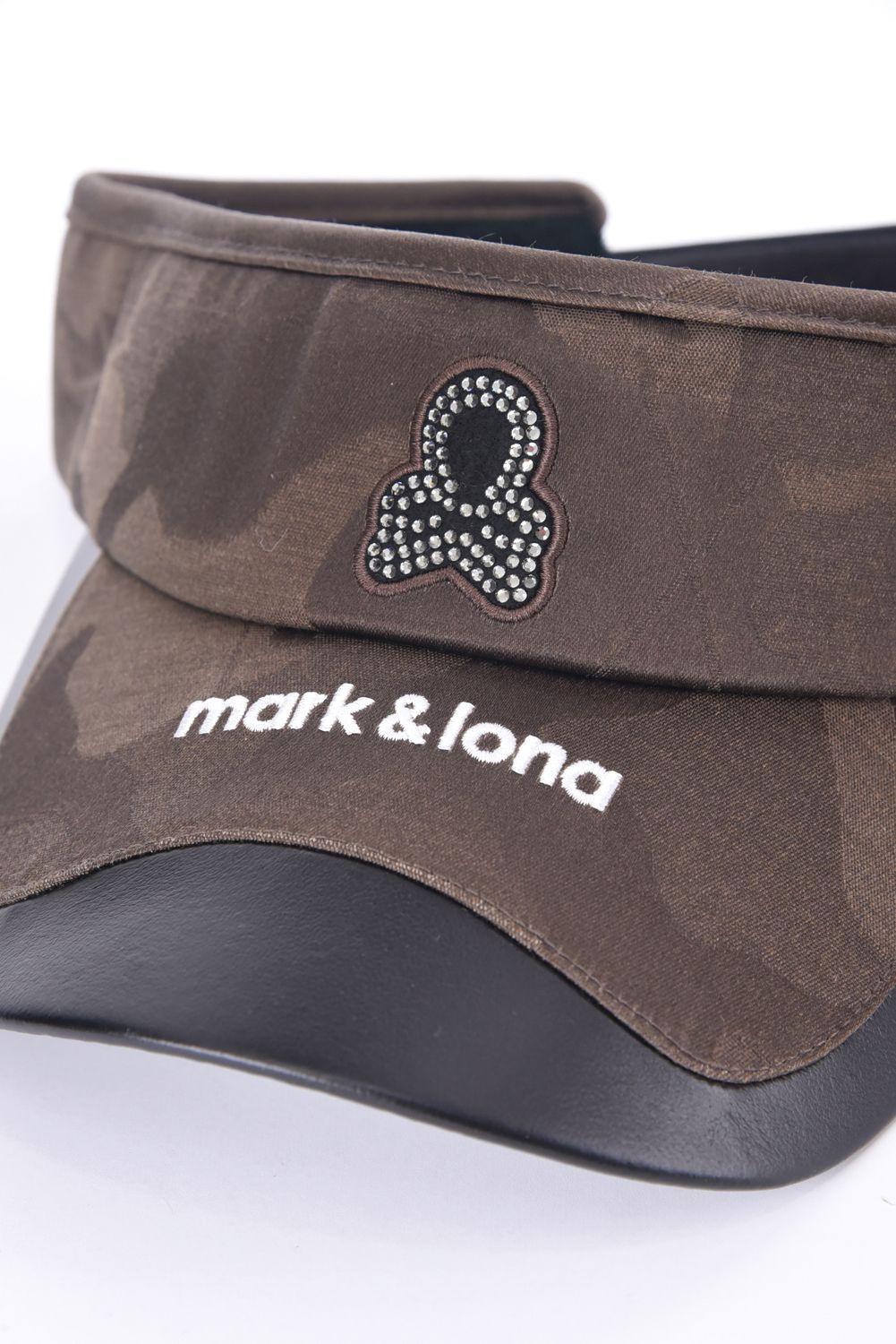 GAUGE CRYSTAL ICON VISOR / オリジナルカモジャカード 異素材切り替え サンバイザー (ブラウン)