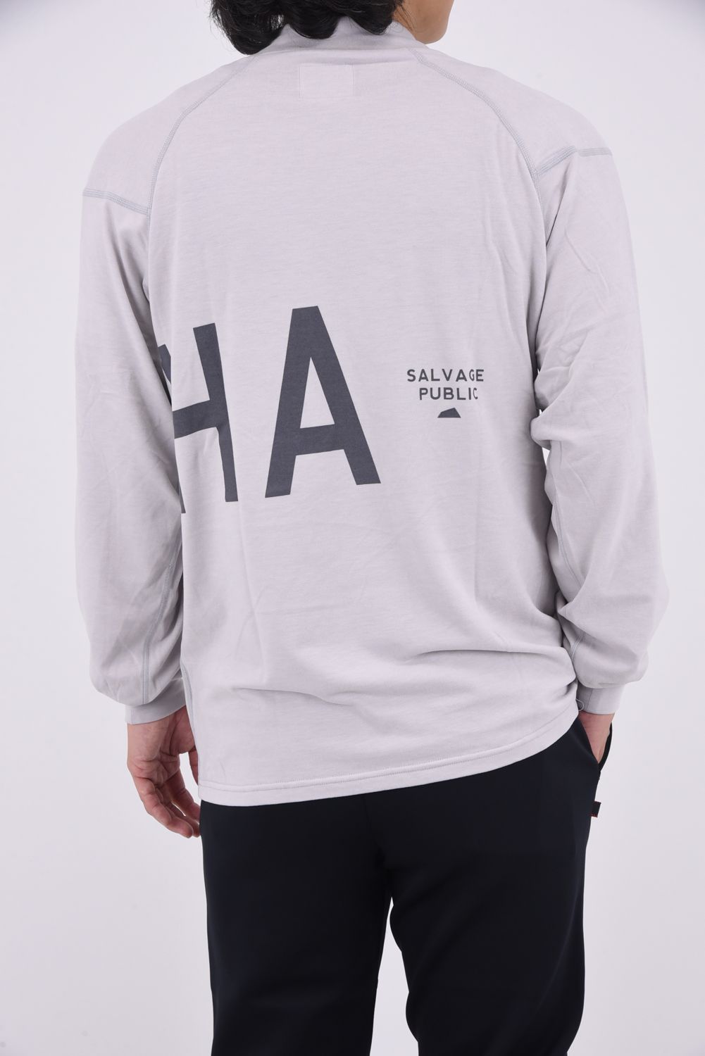 Honu Mockneck L/S (BIG ALOHA) / アロハ プリント ロングスリーブ モックネックシャツ (シルバー)