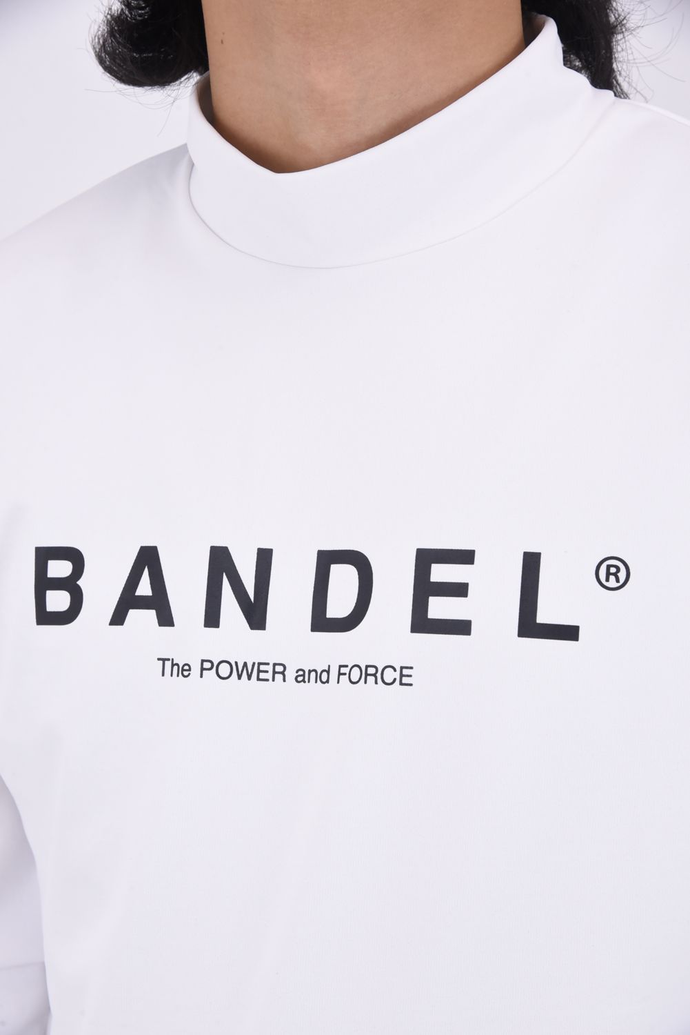 BASIC LOGO L/S MOCK NECK SHIRTS / ブランドロゴ ロングスリーブ モックネックシャツ (ホワイト)