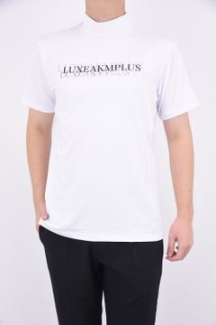 CONTINUOUS PATTERN MOCK NECK T-SHIRTS / コンティニュアス ロゴ モックネック Tシャツ (ホワイト)