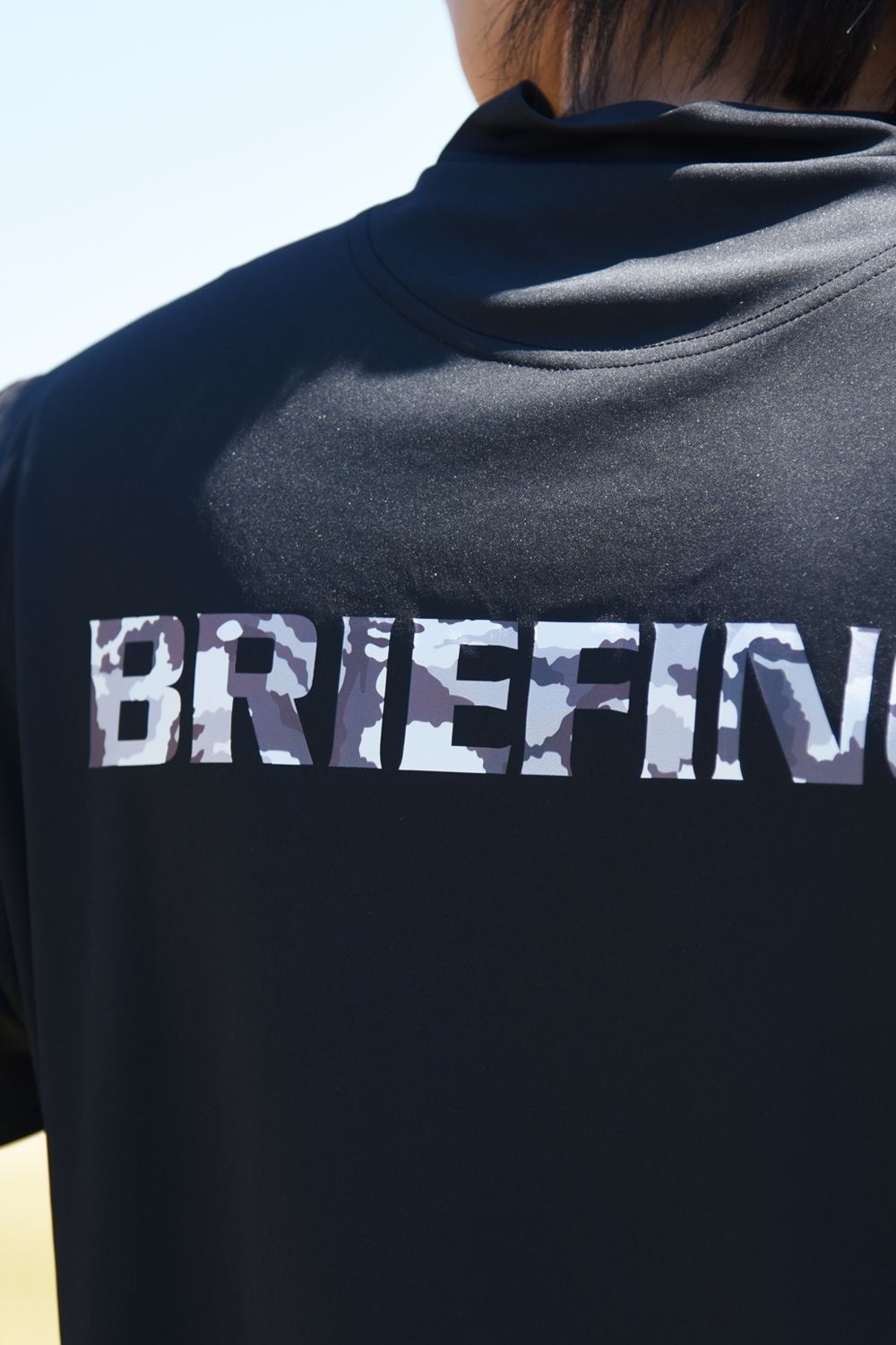 【GOSSIP GOLF 別注】  MONOCAMO BACKLOGO HIGHNECK RF / モノカモ バックロゴ モックネックTシャツ (ブラック)