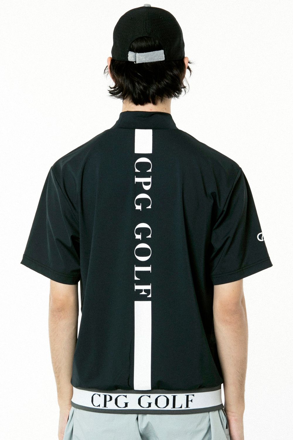 CPG GOLF ハイネックポロシャツ CPG GOLF - 裾JQテープ付きモックネック（ブラック） | GOSSIP GOLF