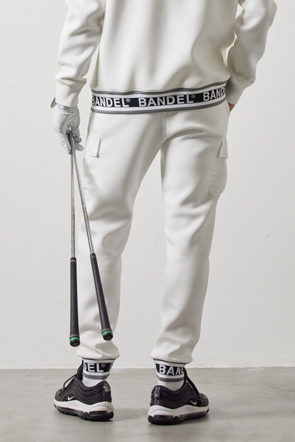 NYLON POCKET CARGO PANTS / ダンボール素材 リブ カーゴパンツ (ホワイト)