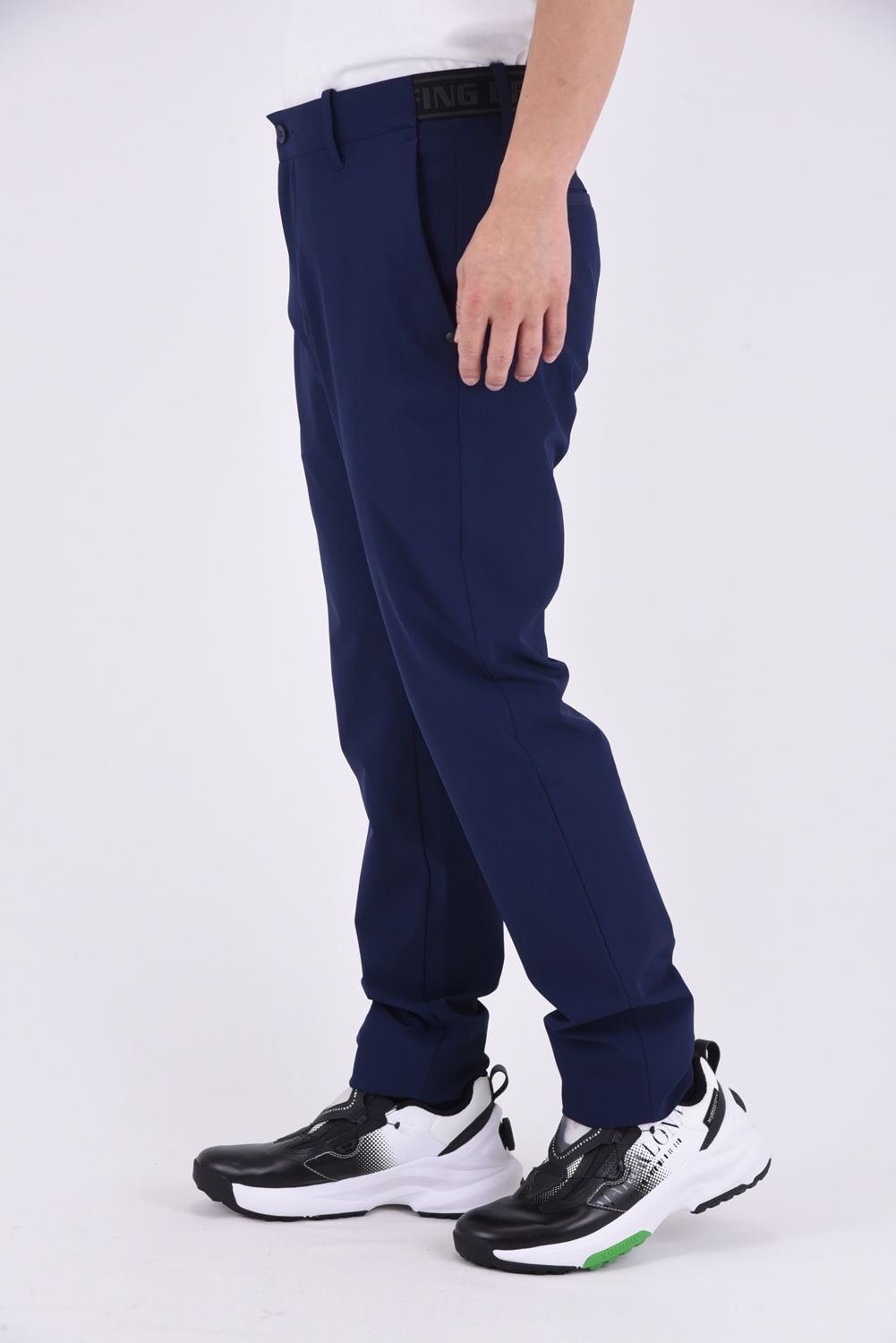 【25SS】 MEN’S LOGO ELASTIC SUMMER PANTS / ロゴ ゴムベルト パンツ (ネイビー)