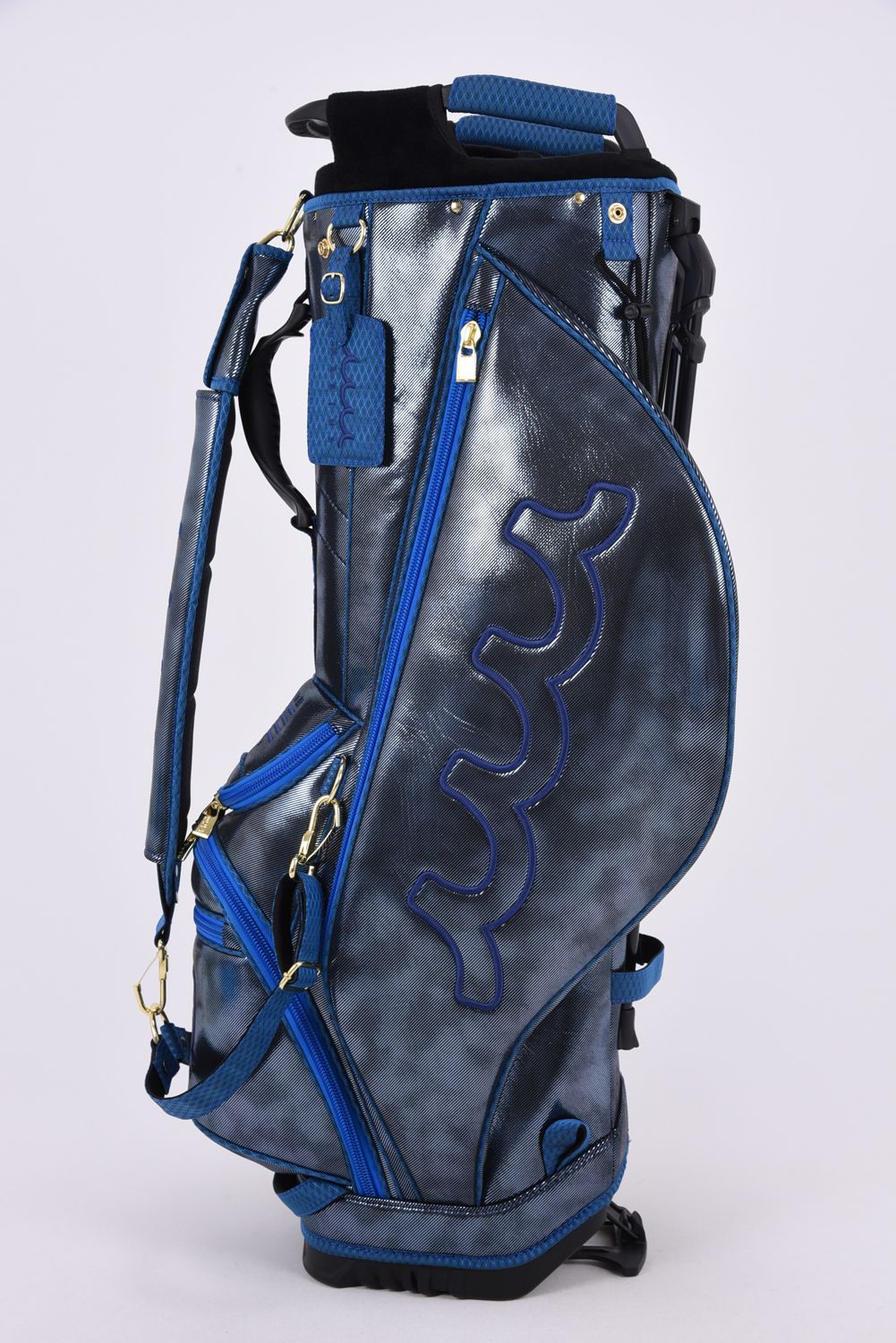 【26AW】 METALLIC CADDY BAG & HEAD COVER / メタリック 14分割 スタンドタイプ キャディバッグ&ヘッドカバーセット (ブルー)