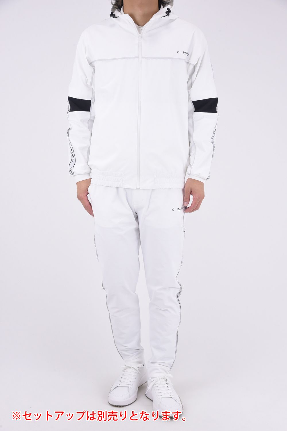 WATER REPELLENT PIPING LONGPANTS / 4WAY ストレッチ 撥水素材 ロゴテープ ロングパンツ (ホワイト)