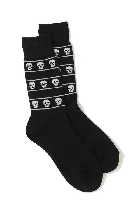 ETERNAL SKULL BORDER SOCKS / スカルジャカード ハイクルーソックス (ブラック)