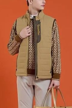 【25AW】 TWO-TONE PADDED VEST / 2トーン パデット ベスト (ベージュ/カーキブラウン)*