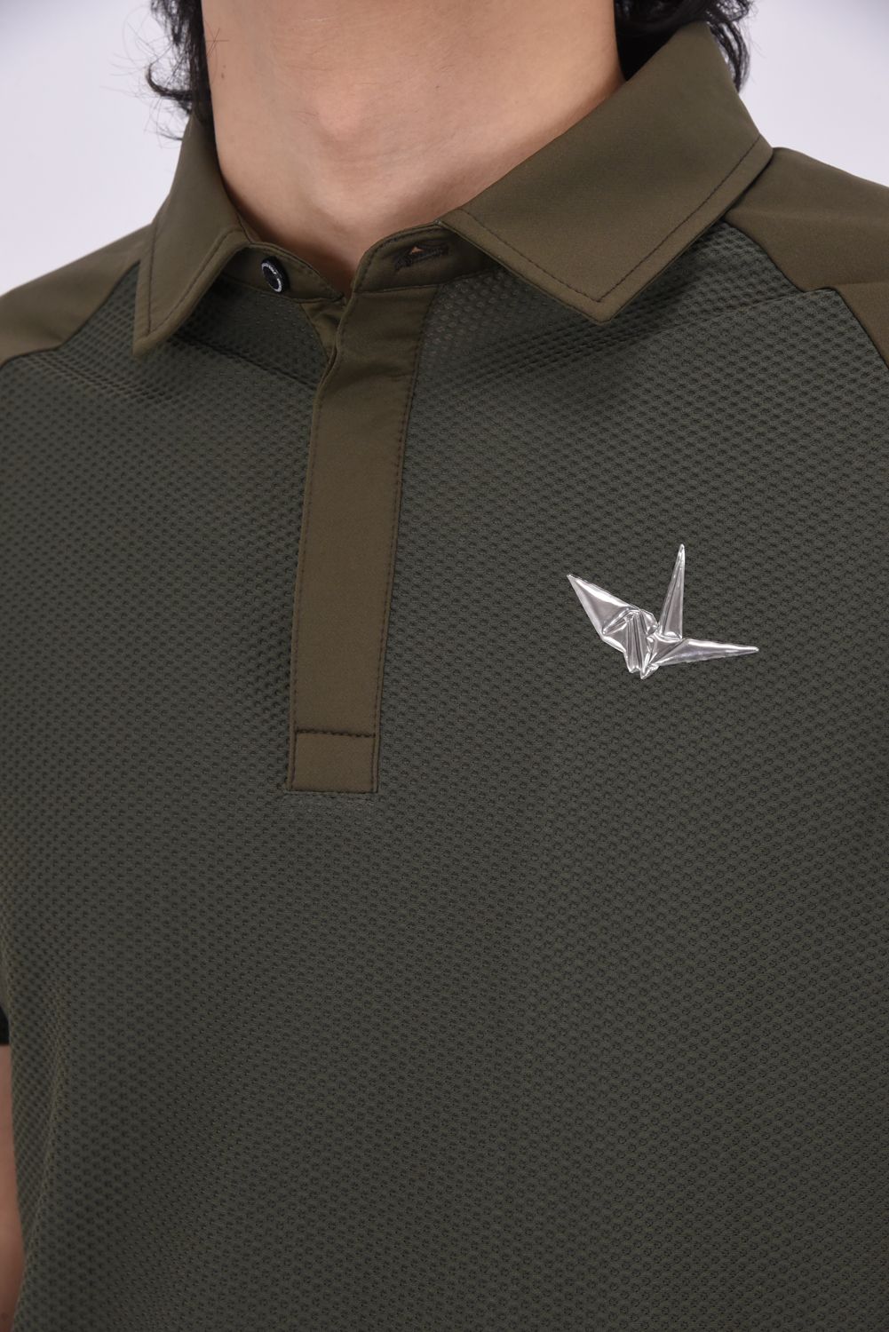 【25SS】 113 GOLF S/S POLO MESH  / ROICA素材 メッシュ ポロシャツ (カーキ)