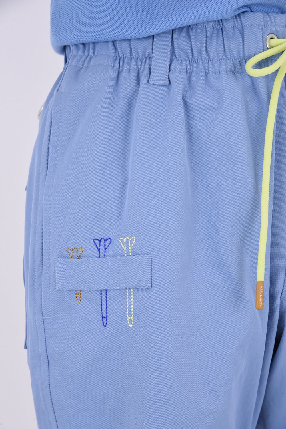 【26SS】 SOVEREIGN UTILITY TWILL SHORTS / ポリエステルツイル ブラックレターフォントロゴ ショートパンツ (サックス)