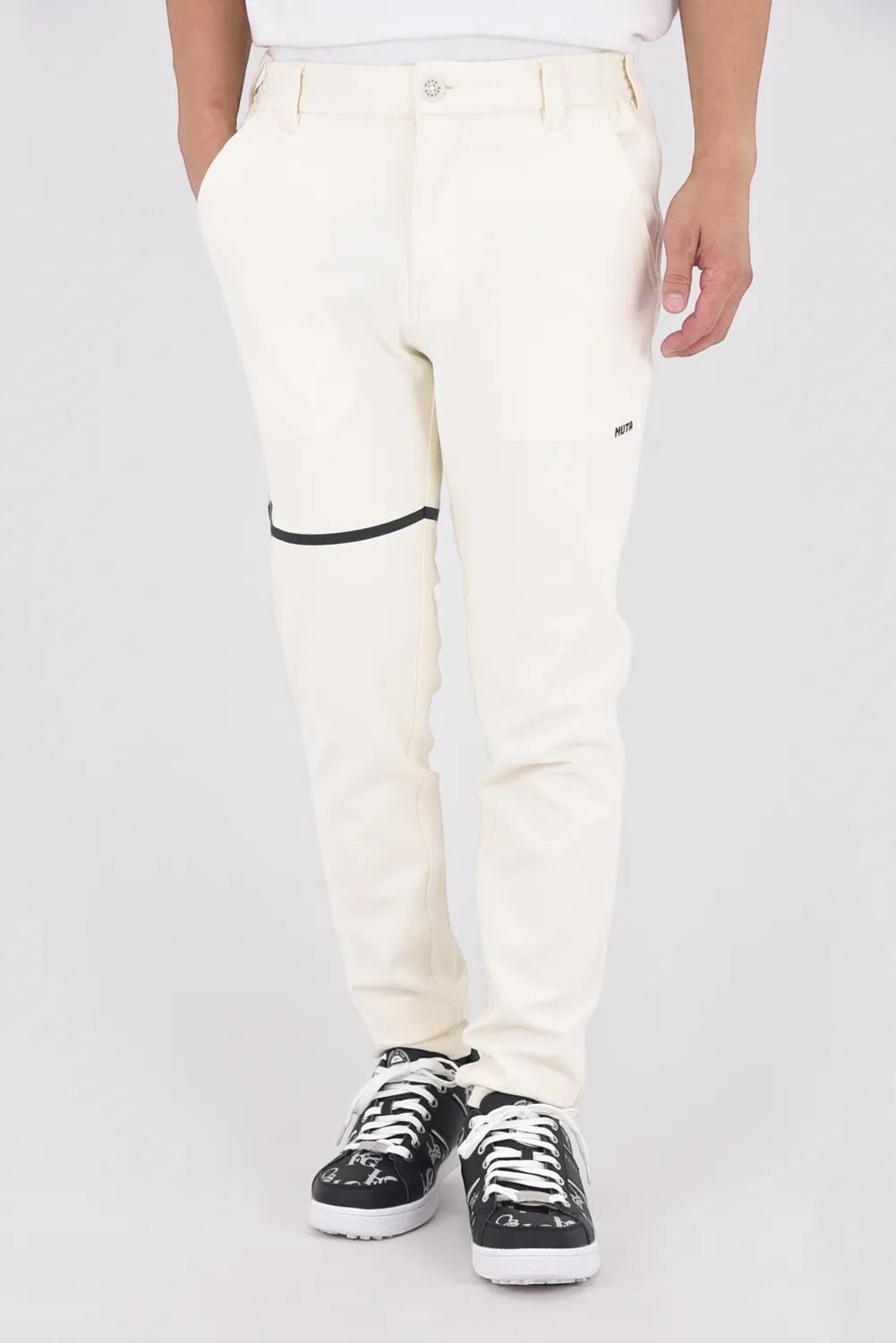 【ポイント40倍】 CARDBOARD TWILL JERSEY SLACKS / ダンボールニットツイル ウェーブライン ジャージースラックス (ホワイト)