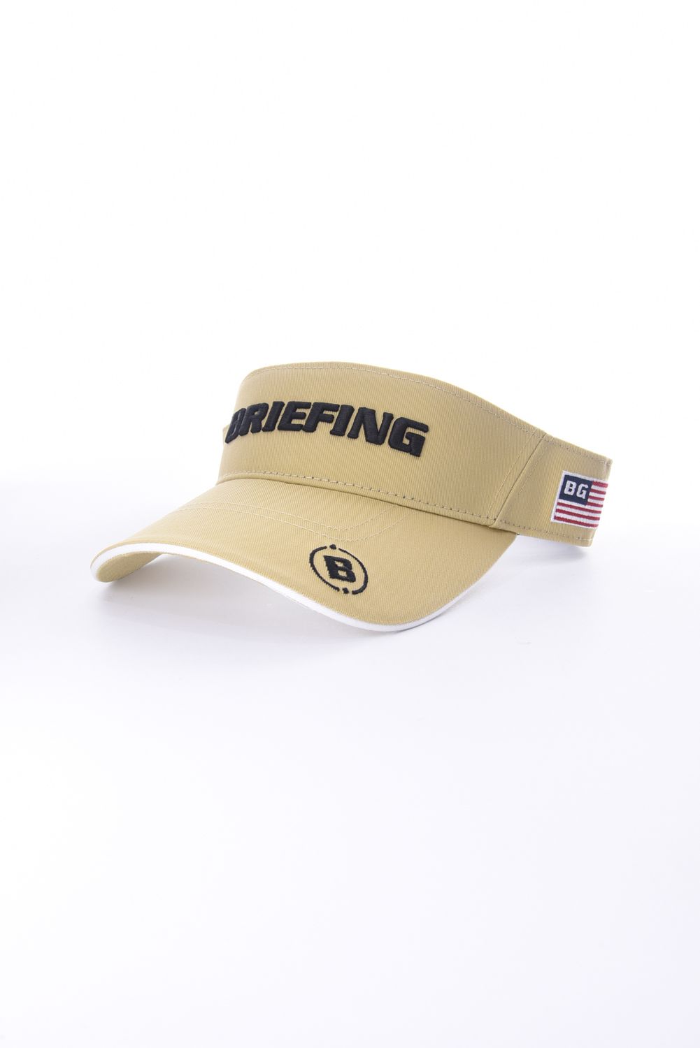 ブリーフィングバイザーベージュ BRIEFING GOLF - ROUND LOGO VISOR | サンバイザー | ベージュ