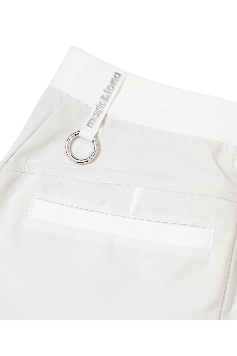 【26SS】【レディース】 ELMT SLIM LINE TAPERED PANTS / ブランドロゴ 箔プリント テーパードシルエット ロングパンツ (ホワイト)