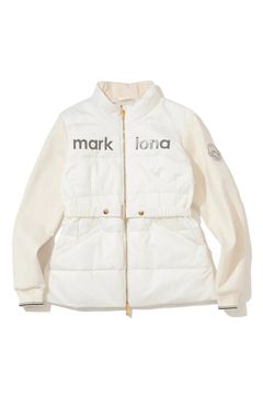 【2025AW】【レディース】 ARVEL HYBRID INSULATED JACKET / ブランドロゴ ウエストベルト付き ハイブリッドパデッドジャケット (オフホワイト)