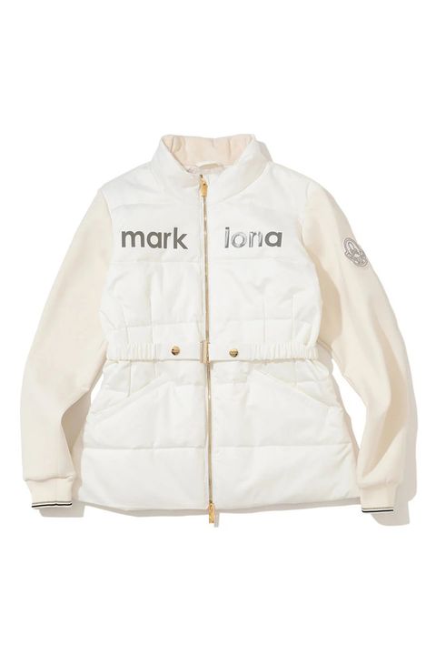 【2025AW】【レディース】 ARVEL HYBRID INSULATED JACKET / ブランドロゴ ウエストベルト付き ハイブリッドパデッドジャケット (オフホワイト)