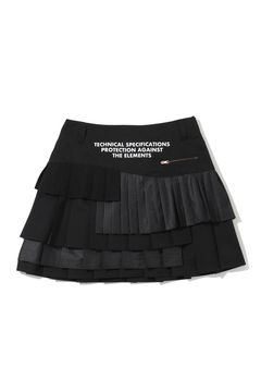 【26SS】【CODE COLLECTION】【レディース】 APSK / アシンメトリー ランダムプリーツスカート (インナーパンツ付き) (ブラック)