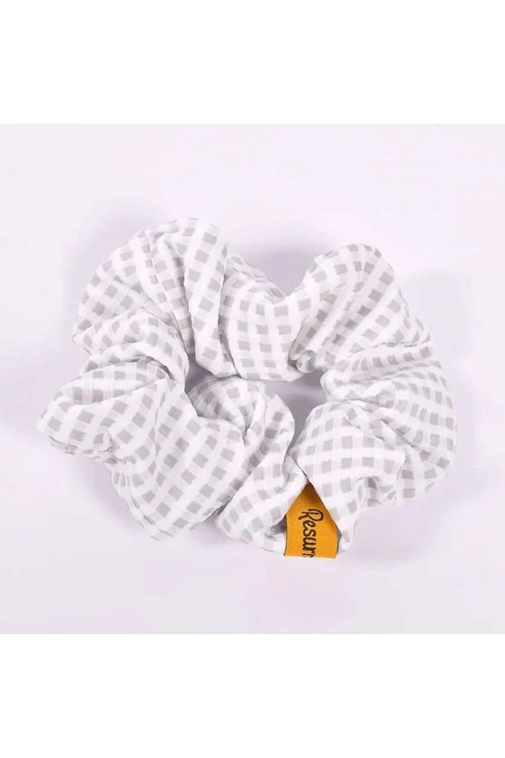 【26SS】【レディース】 WIDE BRIM SUN VISOR / ワイドブリム ギンガムチェック サンバイザー (シュシュ付き) (グレーベージュ)