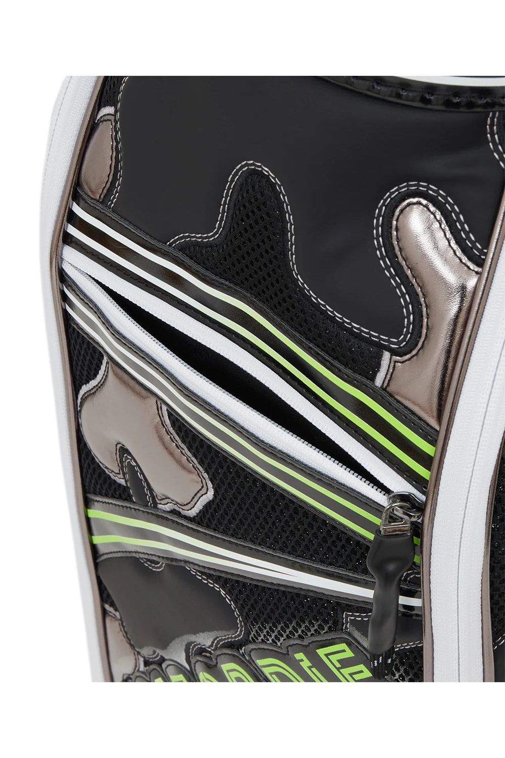 【26SS】【銀行振込・代金引換不可】【返品・交換不可】 NITRO CAMO PANELED CADDIE BAG / メッシュ生地 マルチカラー パッチワーク カートタイプ キャディバッグ (ブラック)