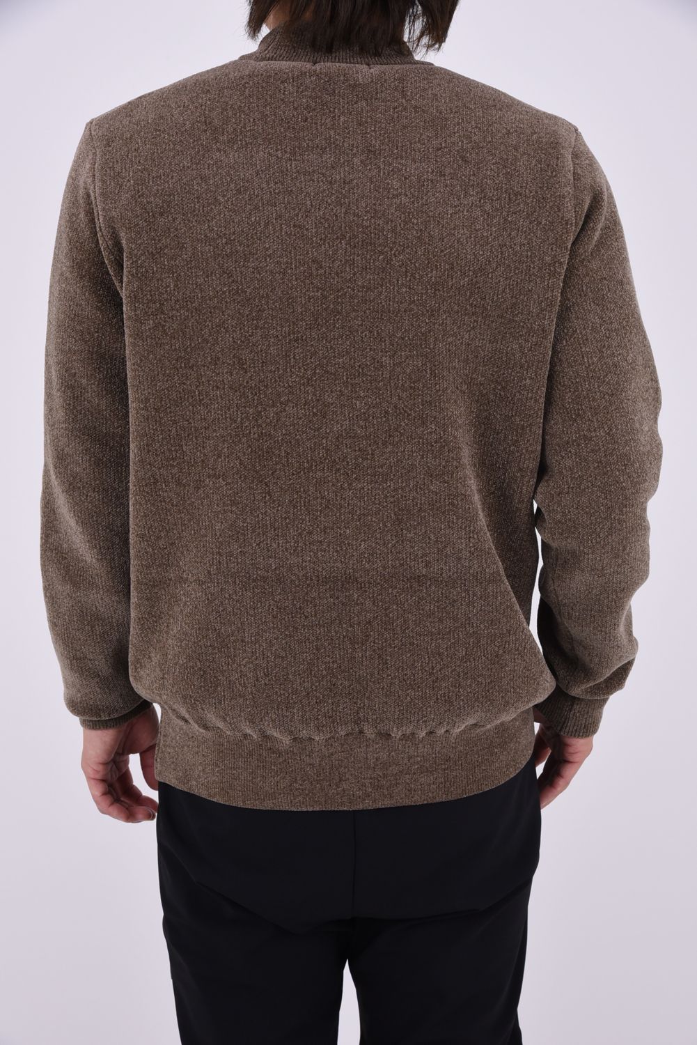 【26AW】 AIRSHUT MOLE YARN HIGH NECK KNIT / モールヤーン 防風裏地 ハイネックニット (ブラウン)*