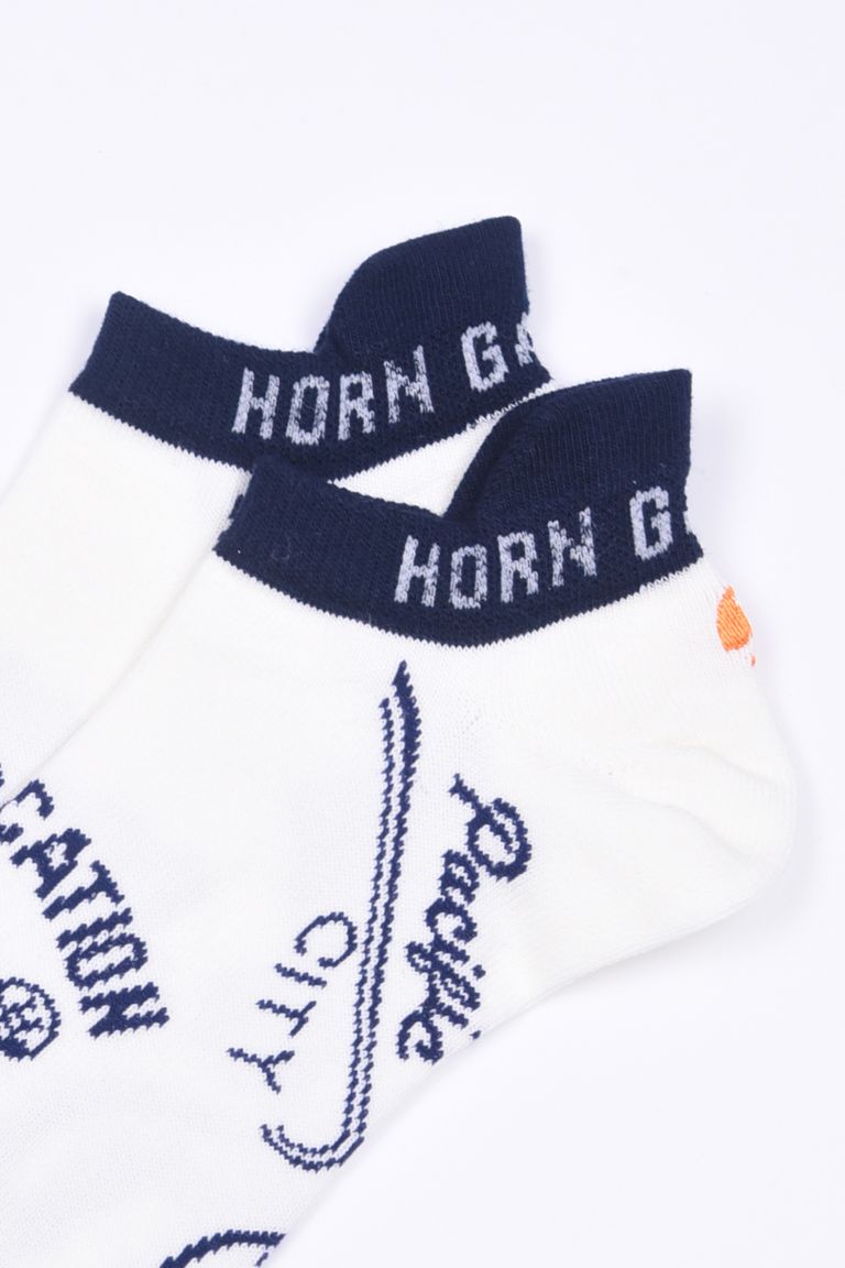 Pthc HORN GARMENT - ARCHIVE UNCLE SOCKS / VACATIONロゴ アンクルソックス ホワイト | GOSSIP GOLF