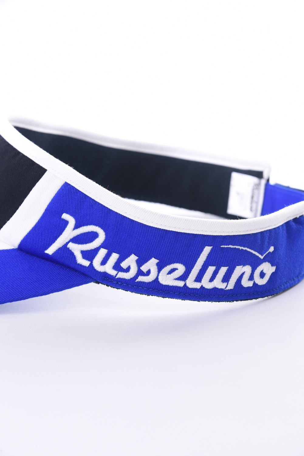 RUSSELUNO - CUTTING VISOR / ロゴ刺繍 サンバイザー ブラック | GOSSIP GOLF