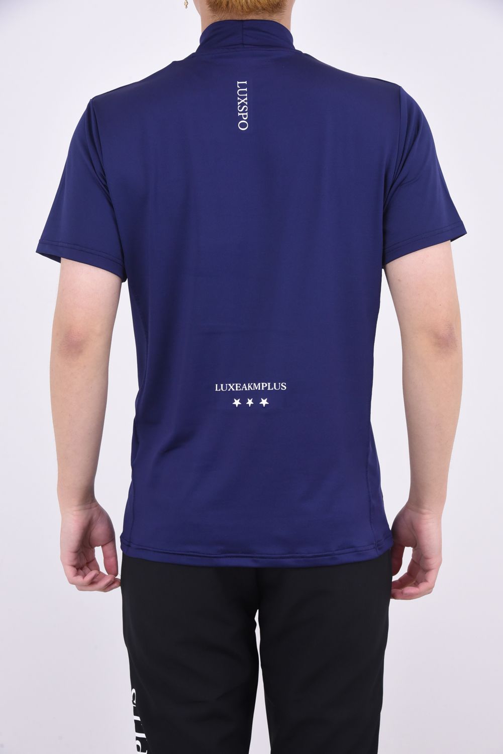 BASIC LOGO MOCK NECK T-SHIRTS / フロントロゴ モックネック Tシャツ (ネイビー)