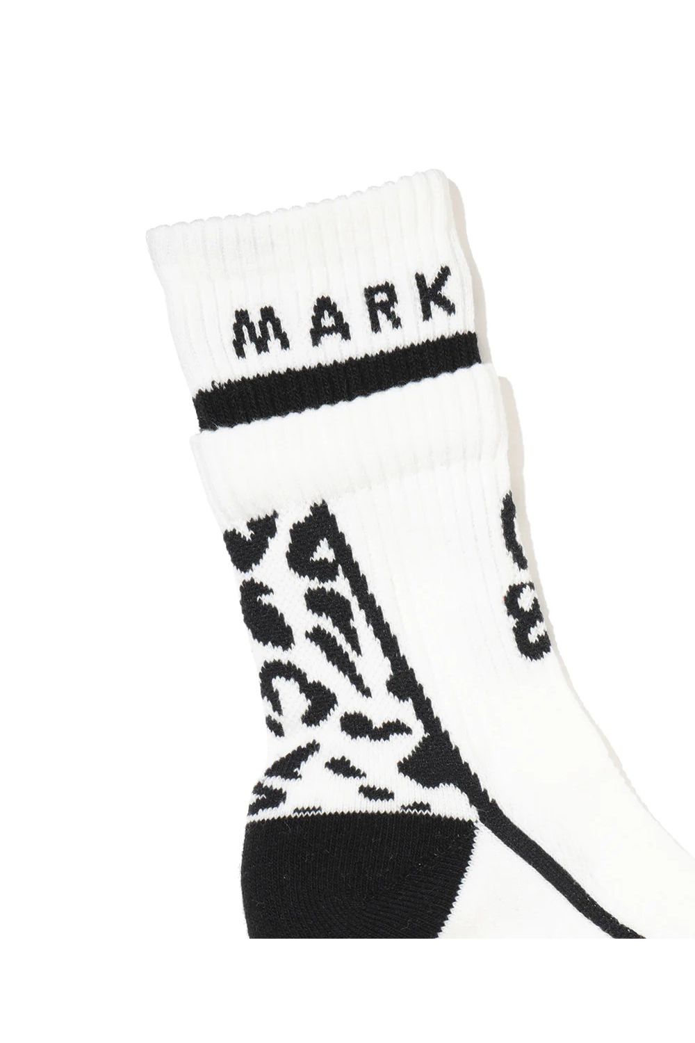 【26SS】【レディース】 PANTERA GRIP CREW SOCKS / レオパードパターン ジャパンメイド レイヤード風クルーソックス (ホワイト)