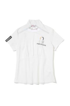 【26SS】【レディース】 ELMT SCULPTED MOCK TEE / 配色ライン ウエストギャザー 半袖モックネックTシャツ (ホワイト)