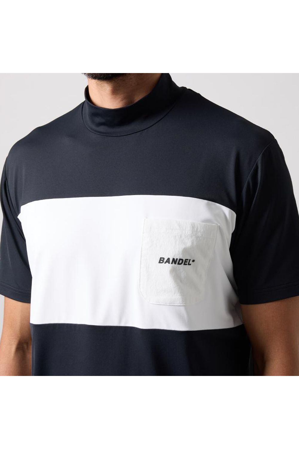BANDEL GOLF - 【25SS】 BICOLOR PATERN S/S MOCK NECK SHIRTS