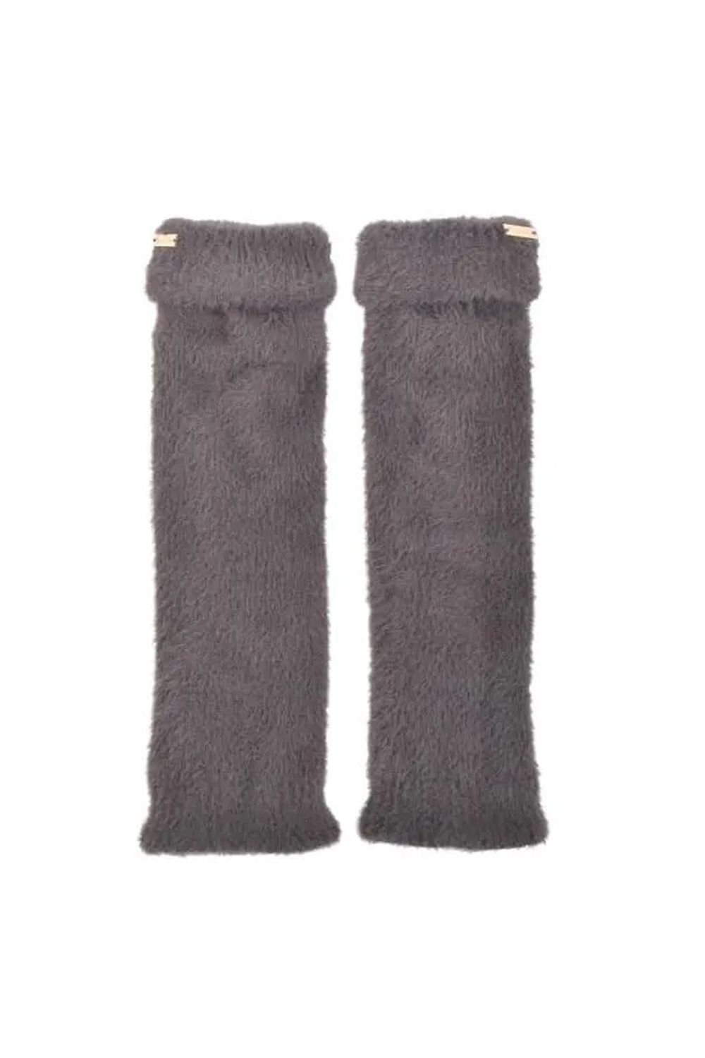 SHAGGY KNIT LEG WARMERS / シャギーニット レッグウォーマー （チャコールグレー）