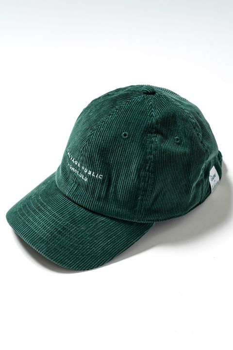 【26AW】 Uka Corduroy 6 Panel Cap / ブランドロゴ刺繍 コーデュロイキャップ (グリーン) (10月入荷予定）