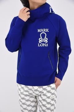 【2024AW 木村拓哉さん着用 VOL.3】 EVER FLY KNIT HOODIE / ブランクスカル ビッグシルエット ニットフーデットパーカー (ブルー)