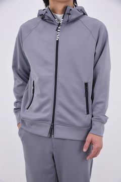【26SS】 MEN'S 3D LOGO PARKA / 3Dエンボスロゴ ストレッチジャージ ジップアップパーカー (グレー)
